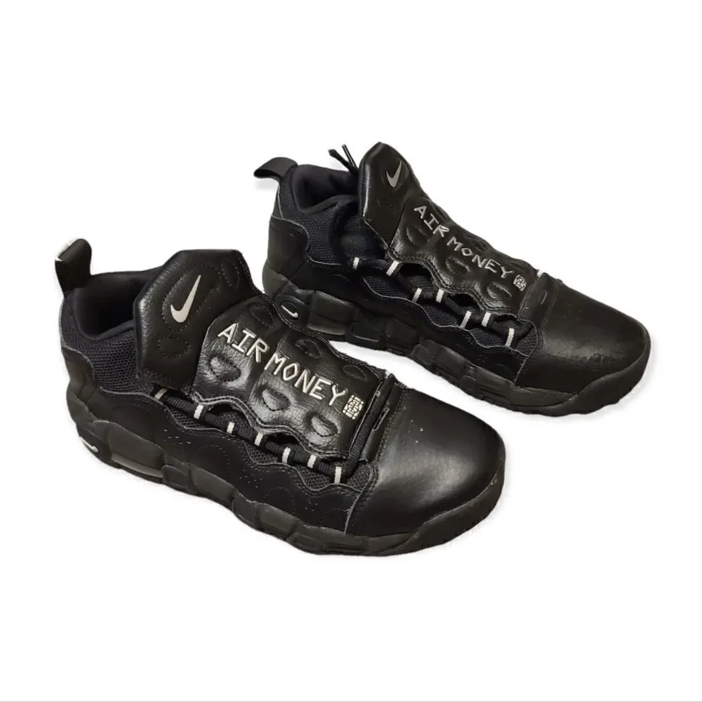 Nike Air More Money Black Sneakers 7 Youth Womens 8.5